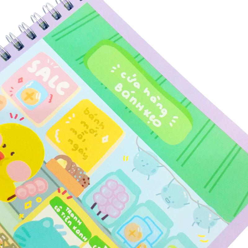Sổ Tay Lò Xo A5 Kẻ Ô Vuông 100 Trang 100gsm - Cô Tiên Xanh - Cửa Hàng Bánh Kẹo