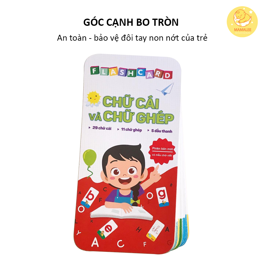 Bộ 42 Thẻ Học Thông Minh Flashcard Chữ Cái, Chữ Ghép Kèm Dấu Size 7x14cm - Thẻ Học Thông Minh Glenn Doman