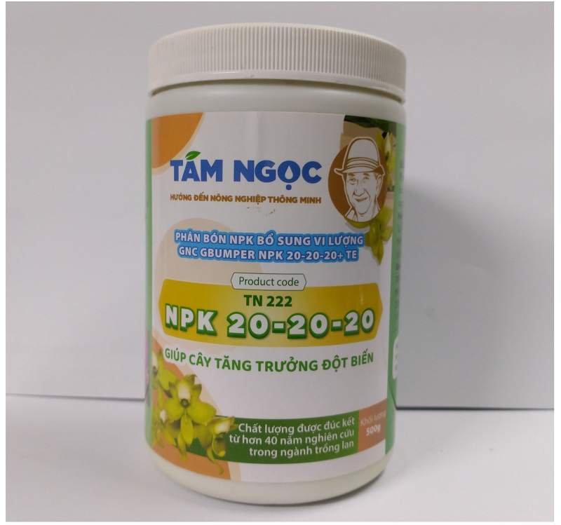 Phân bón NPK bổ sung vi lượng GNC GBUMPER NPK 20-20-20+TE, giúp cây tăng trưởng đột biến 500gr.