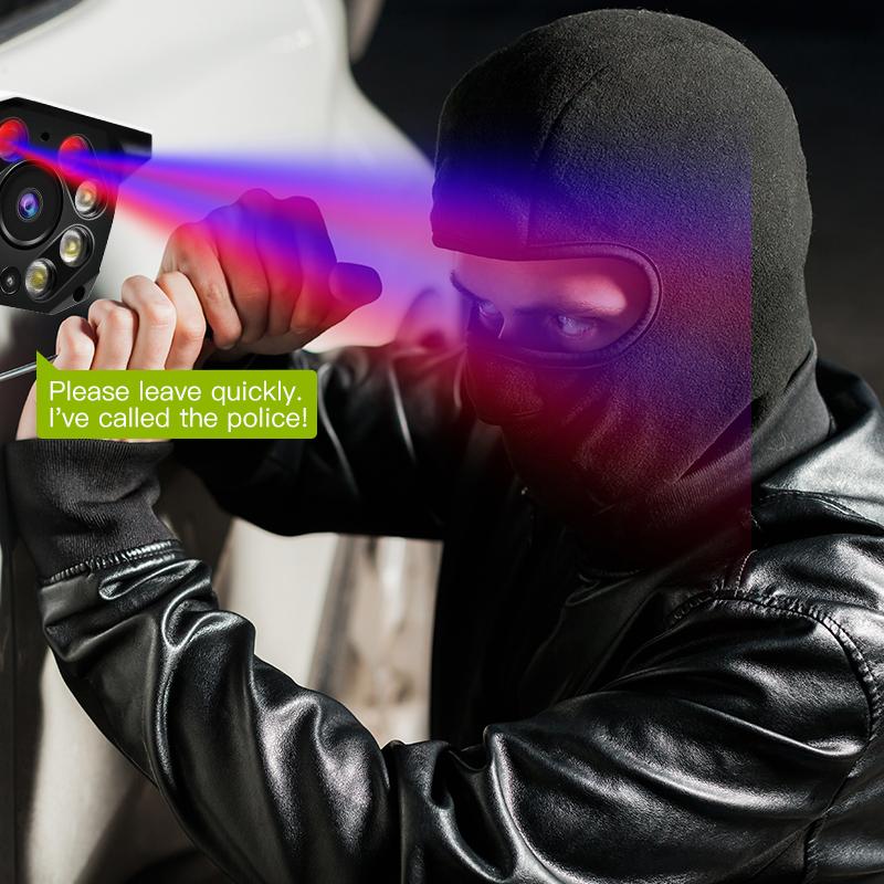 Vstarcam 3MP Máy ảnh mái vòm bảo mật phát hiện AI ngoài trời với thẻ 4G SIM