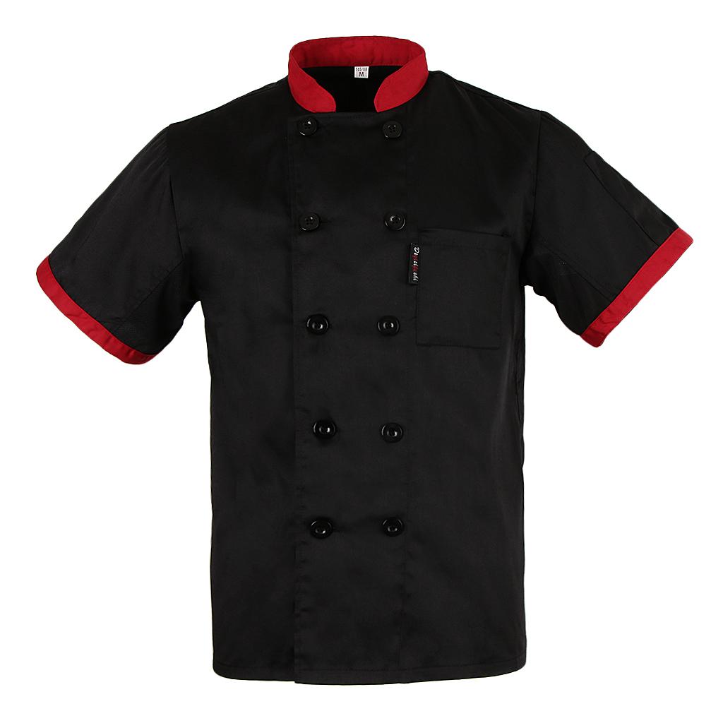 Short Mesh Sleeves Chef Jacket Coat Kitchen Bakery Uniform for Women Men