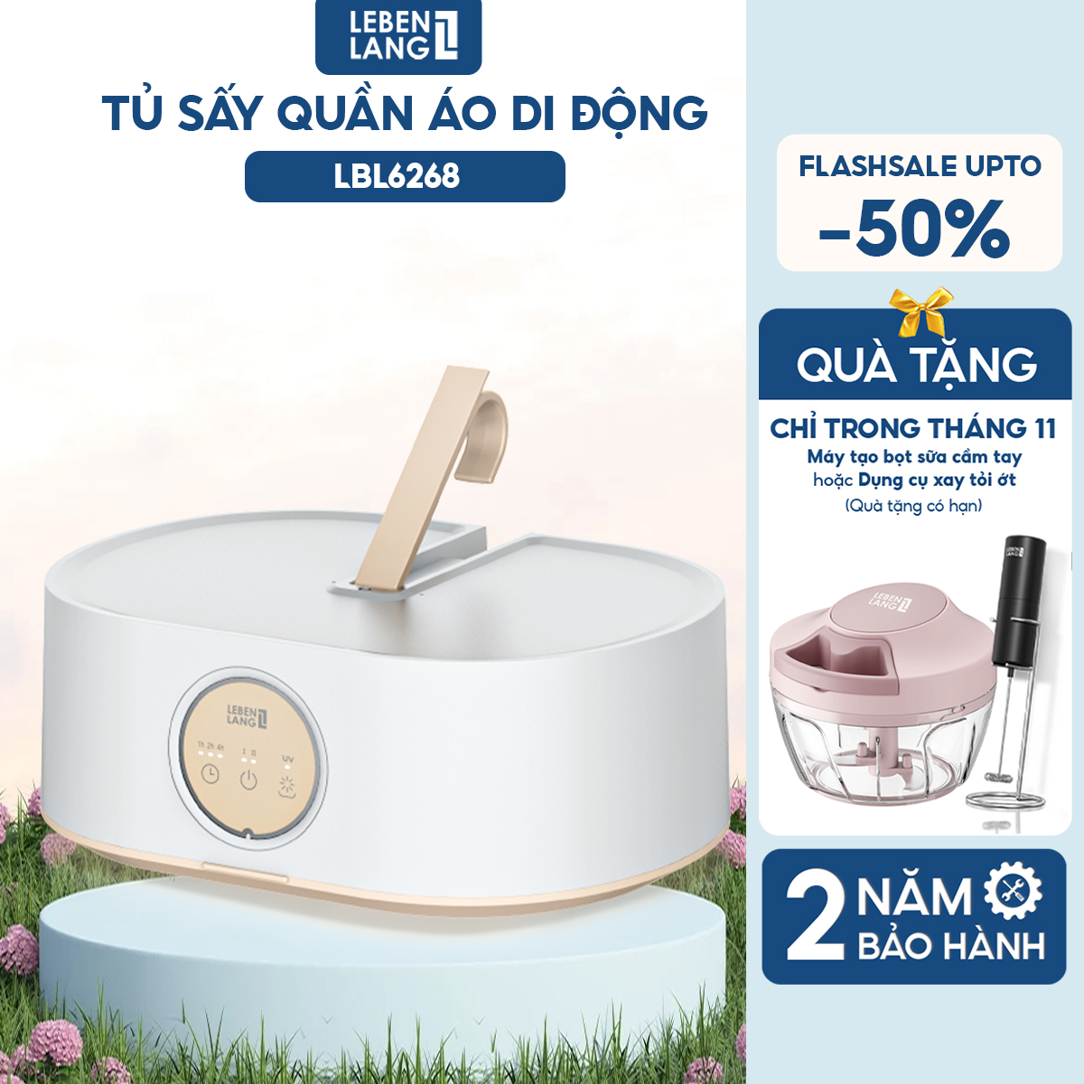 Tủ sấy quần áo di động Lebenlang LBL6268, công suất 600W, thiết kế gọn nhẹ, sấy quần áo hiệu quả, bảo hành 2 năm - hàng chính hãng