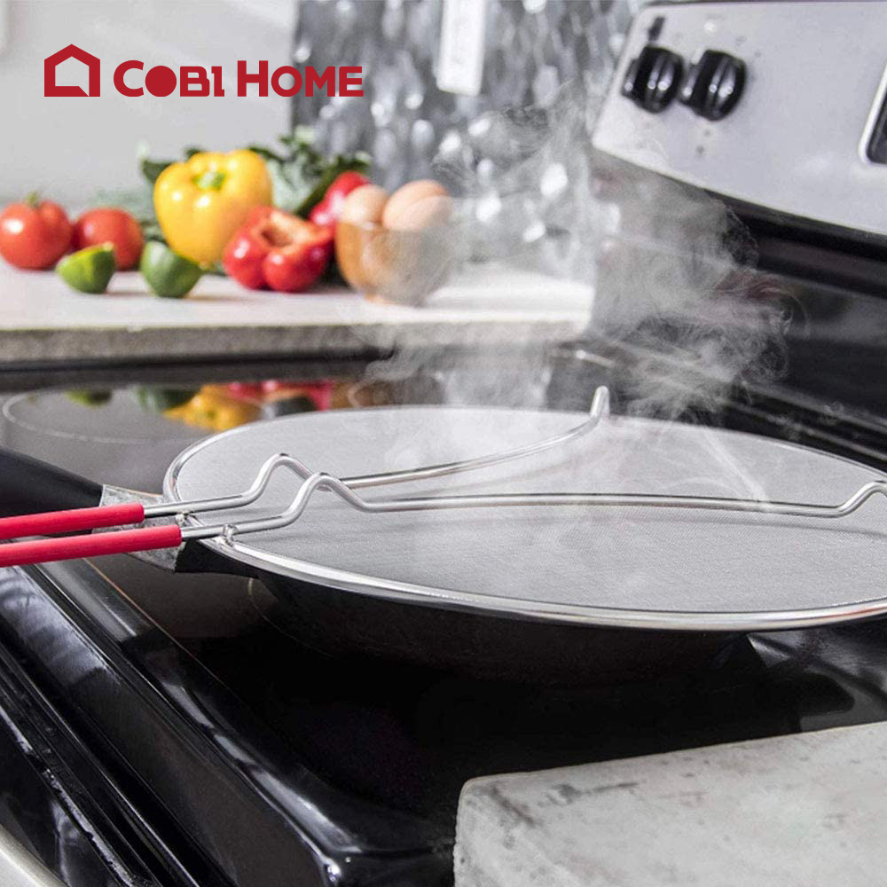 Nắp lưới đậy chảo chống văng dầu mỡ inox - nhiều loại lựa chọn