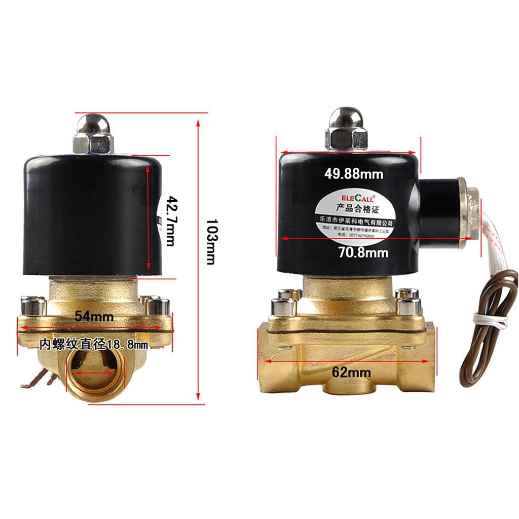 AC220V 1/2,3/4,1,1-1/4'' Inch Electric Solenoid Valve for Air Water / Replacement Brass