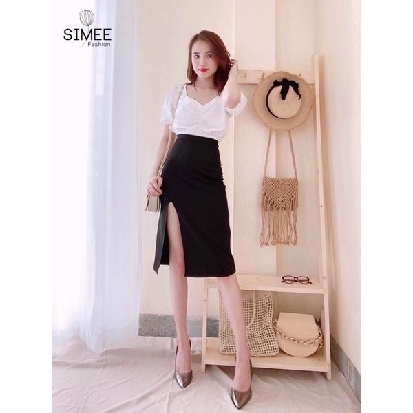 Set váy thiết kế simee xẻ tà