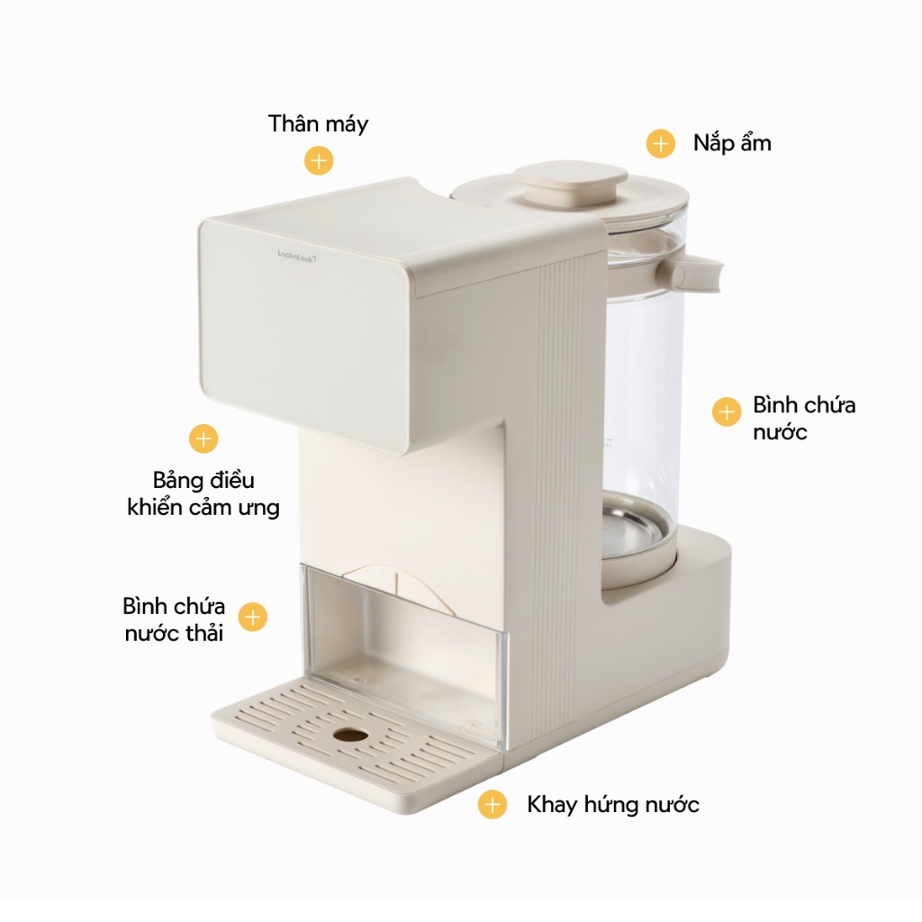 Máy Đun Nước Pha Sữa Chuẩn Nhiệt &amp; Giữ Ấm 48H LocknLock EJK586IVY 2L Cho Mẹ Và Bé - Hàng Chính Hãng - JoyMall