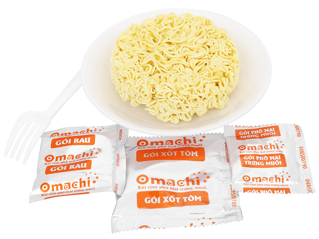 Thùng 12 hộp mì trộn Omachi xốt tôm phô mai trứng muối 105g