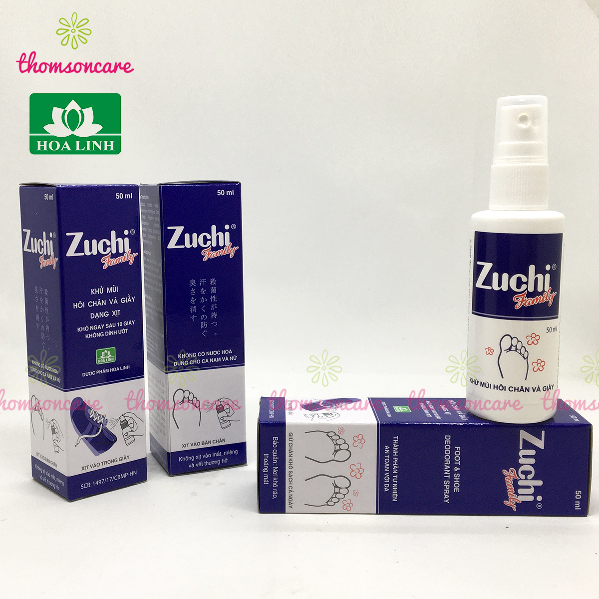 Zuchi Family - Xịt giày, khử mùi hôi chân, xịtt thơm giầy dép cho nam nữ, diệt vi khuẩn, giảm tiết mồ hôi