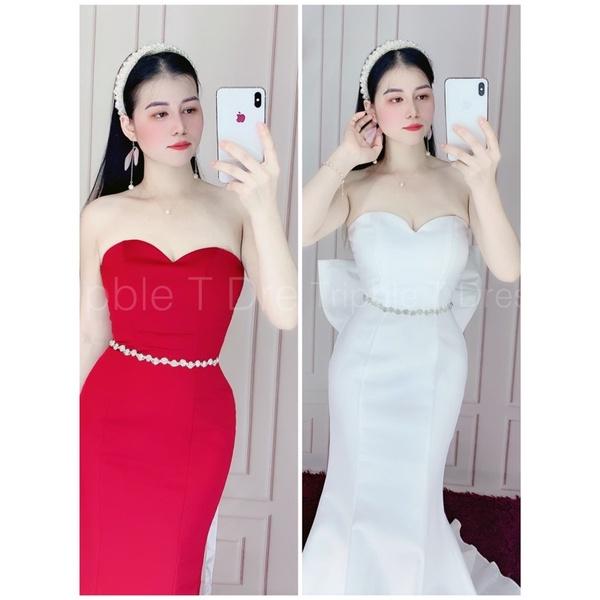 Phụ kiện thời trang dây đai đá eo phối kèm váy đầm dự tiệc sang trọng TRIPBLE T DRESS