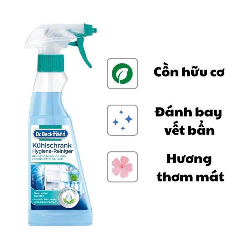 Chai xịt vệ sinh khử mùi cho tủ lạnh, lò vi sóng, mặt đá ốp Dr Beckmann, chai 250ml - hàng nhập khẩu Đức