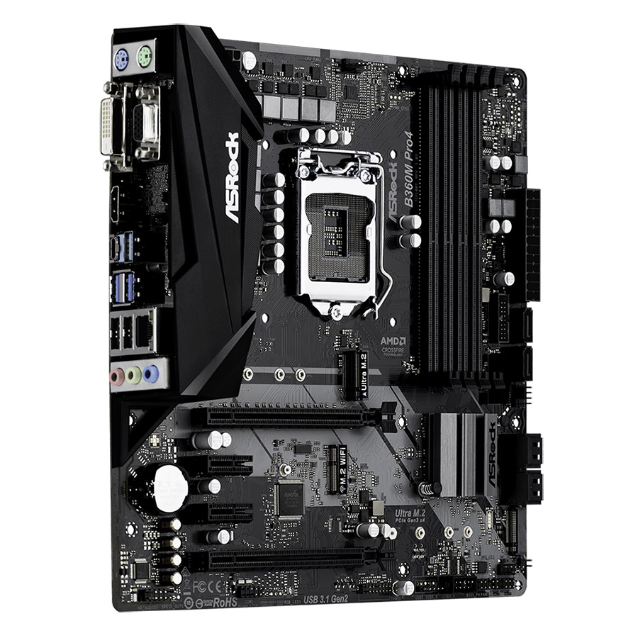 Bo Mạch Chủ Mainboard ASRock B360M Pro4 Socket 1151 - Hàng Chính Hãng