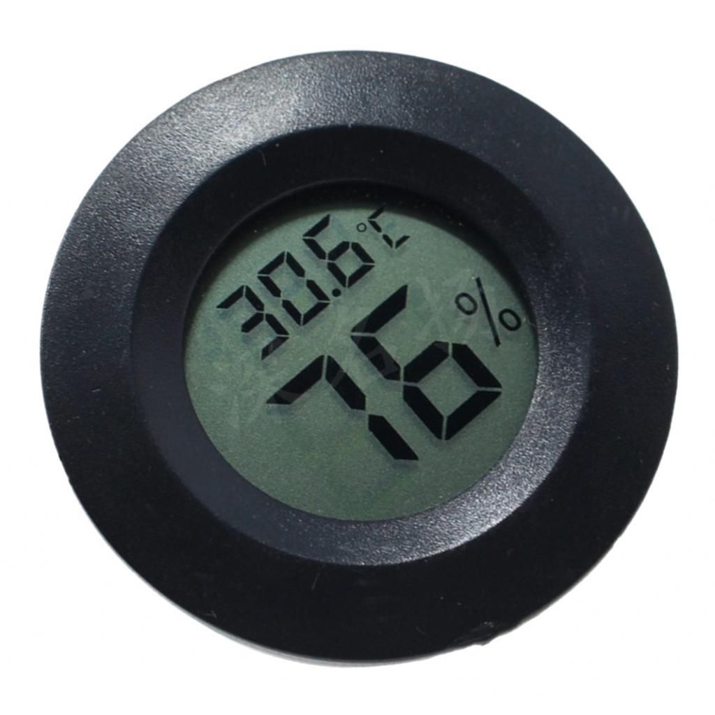 4x Mini Round Digital Humidity Tank Hydrometer Thermometer for Reptile Amphibian