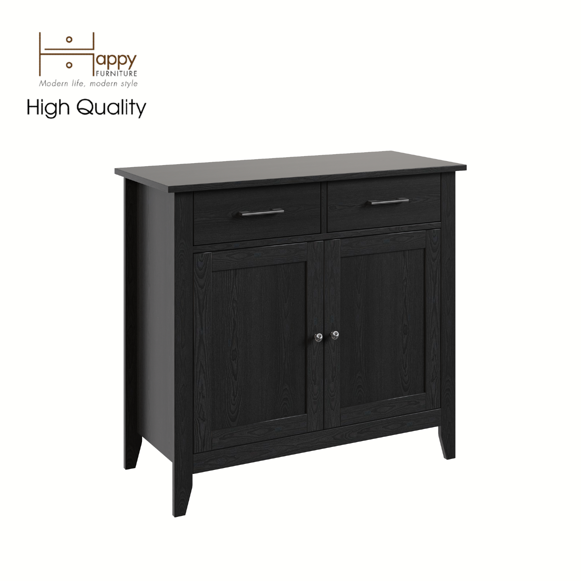 [Happy Home Furniture] CANA,  Tủ đựng đồ 2 ngăn kéo - 2 cửa mở  ,  91cm x 40cm x 84cm ( DxRxC), THK_001