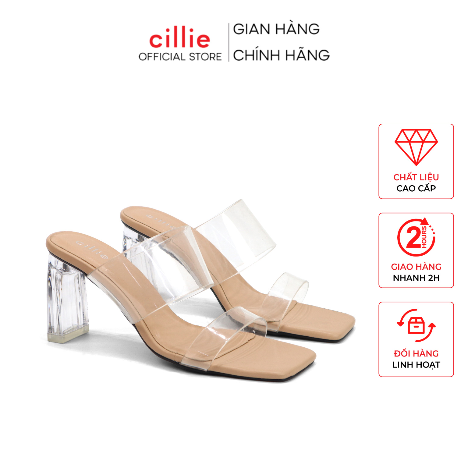 Guốc cao gót nữ quai ngang mika basic phối gót trong cao 8cm thanh mảnh đi chơi đi làm dạo phố 1051