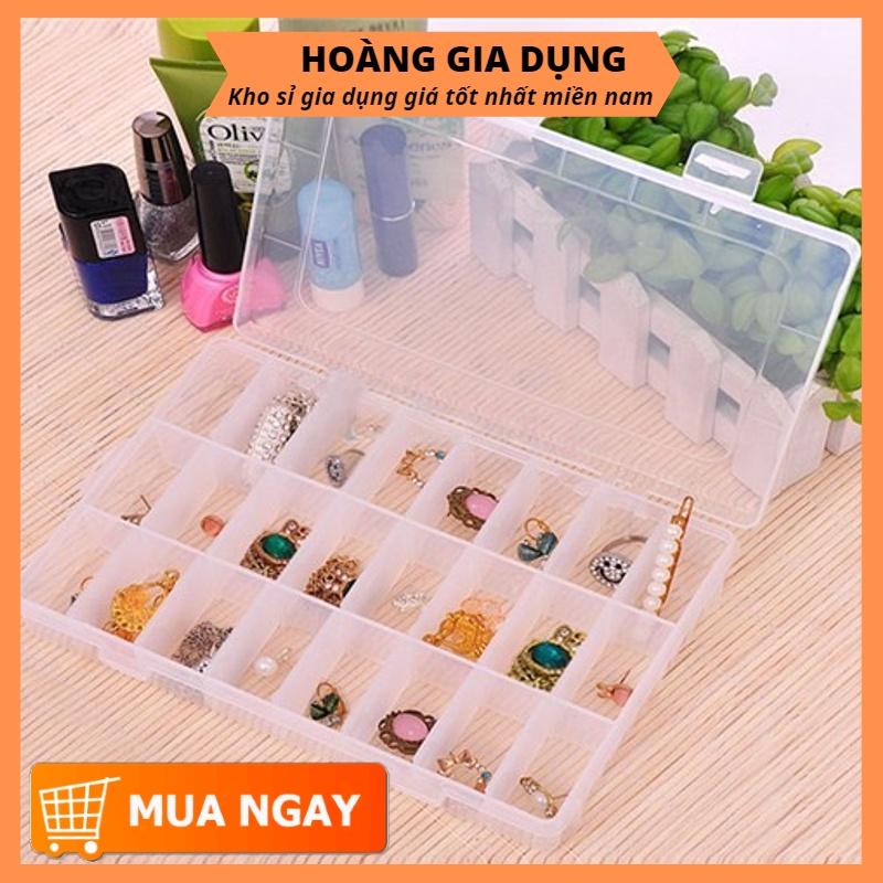 Hộp Đựng Trang Sức Nhiều Ngăn Mini Trong Suốt Có Thể tháo Ráp Các Ngăn H026