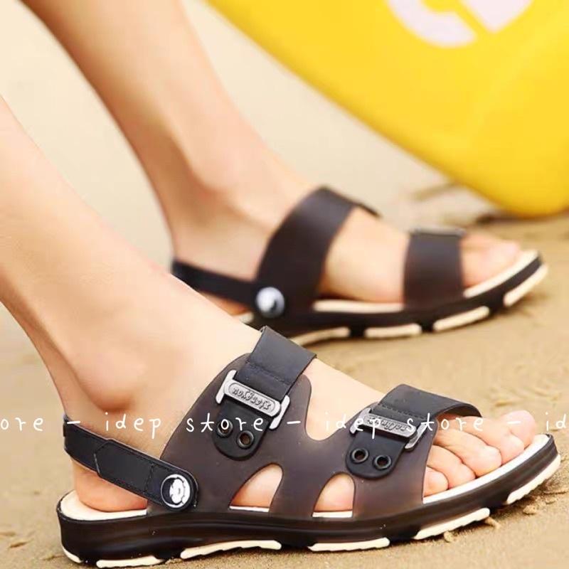 Dép sandal - Giày nhựa 2 quai siêu nhẹ đi mưa siêu bền (Màu ngẫu nhiên) iDÉP - GL037