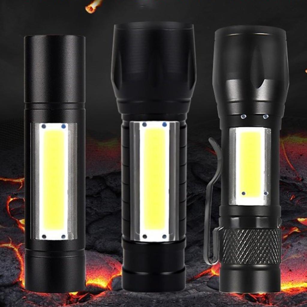 2x COB LED Torch Super Bright Flashlight Torches USB Rechargeable Work Light for Camping Hiking Backpack Outdoor Sports