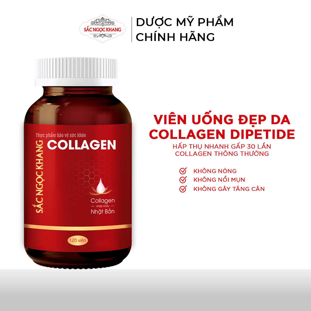Viên uống Collagen Sắc Ngọc Khang 120 viên giúp tăng đàn hồi, mịn màng da