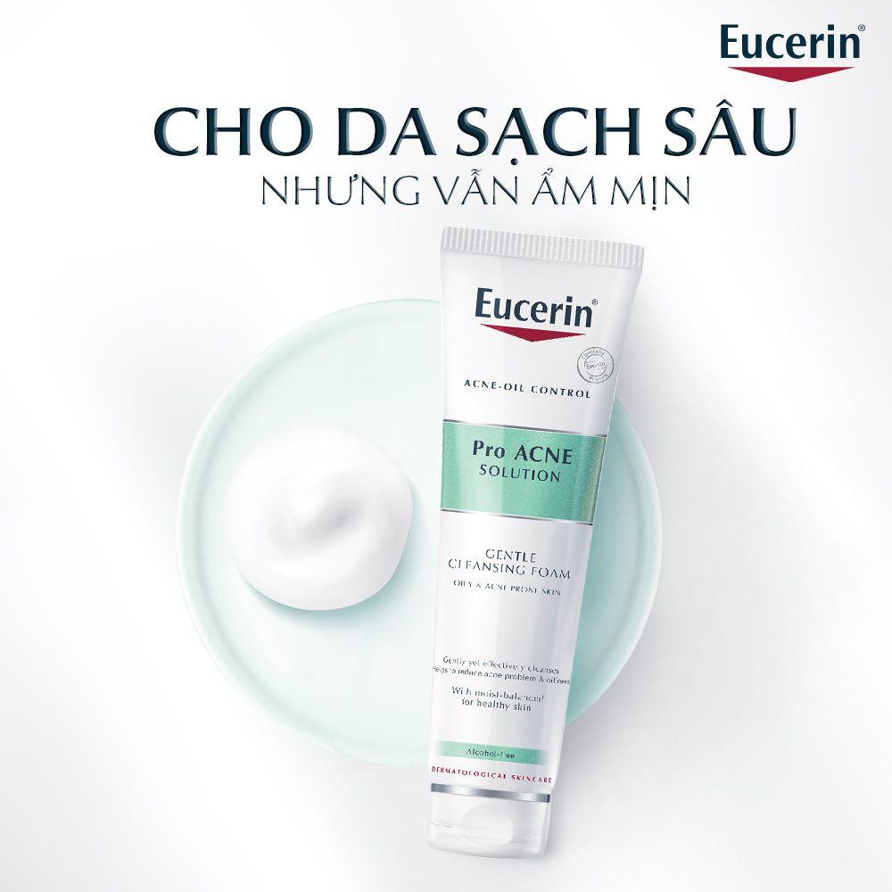 Eucerin Sữa Rửa Mặt Tạo Bọt Cho Da Nhờn Mụn Pro Acne Cleansing Foam 150g