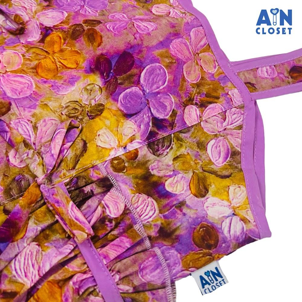 Đầm bé gái họa tiết Hoa Tím 3D cotton. - AICDBGAADACP - AIN Closet