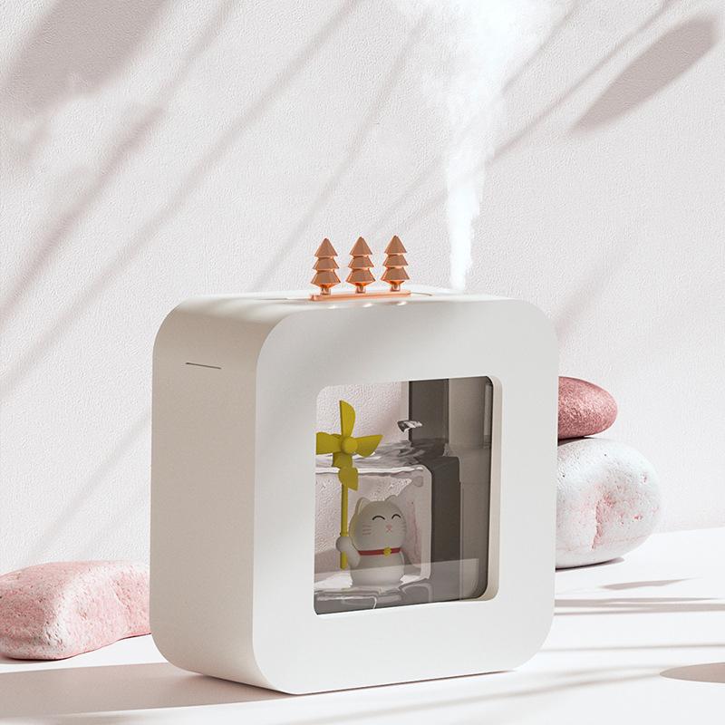 Máy Phun Sương Tạo Ẩm Không Khí 450Ml Dễ Thương Không Dây Sạc USB Tinh Dầu Hương Thơm Khuếch Tán Với Màu Sắc Ánh Sáng Cho Văn Phòng Nhà Xe Ô Tô