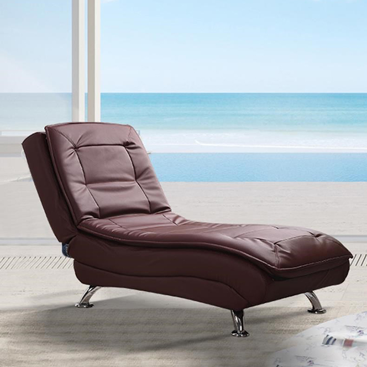 Ghế sofa thư giãn bằng da 178x70x40cm (màu nâu) - 3 chế độ nằm, ghế phòng khách phòng ngủ - ghế lười nằm thư giãn, ghế nghỉ trưa văn phòng