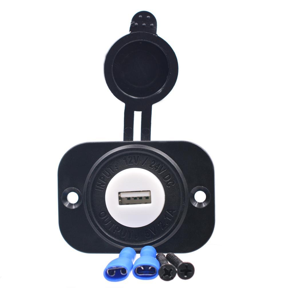 2.1A 5V Phone GPS USB Power Supply Socket for 12-24V Car Motorcycle SUV Boat