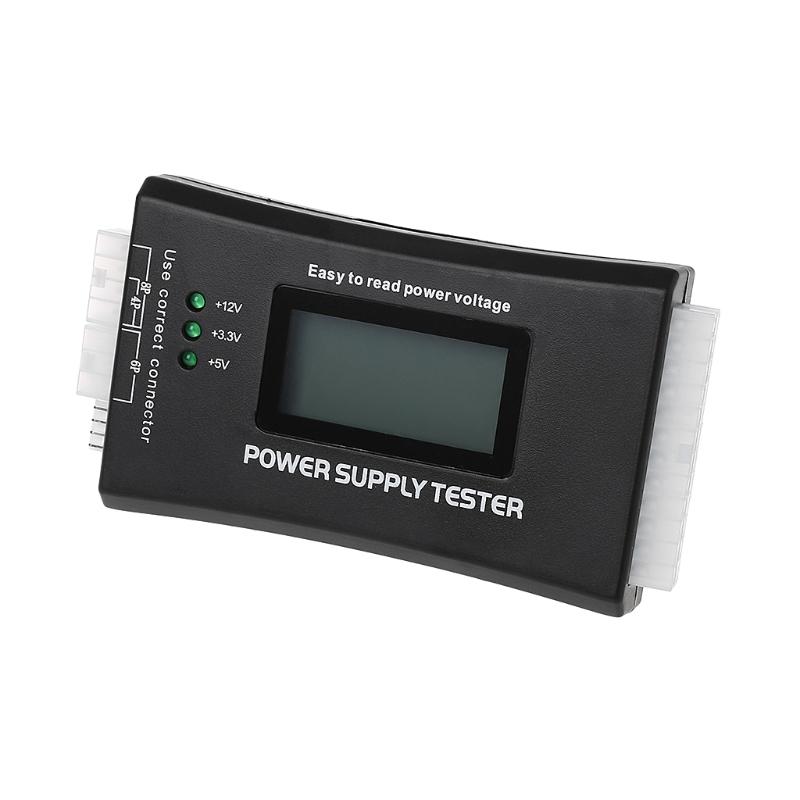 Digital LCD Power Supply Tester Multifunction Computer 20 24 Pin Sata LCD PSU HD ATX BTX Voltage Test Source