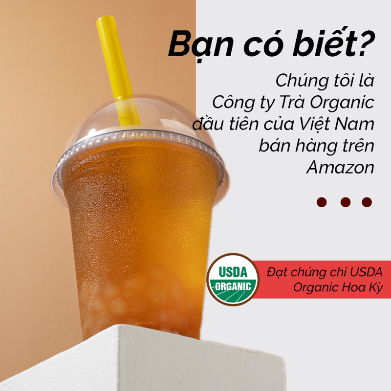 Combo Trà Cold Brew Trà Xanh &amp; Trà Đen Hữu Cơ - Chứng Nhận USA Organic, Nguyên Lá, Túi Zip 100g