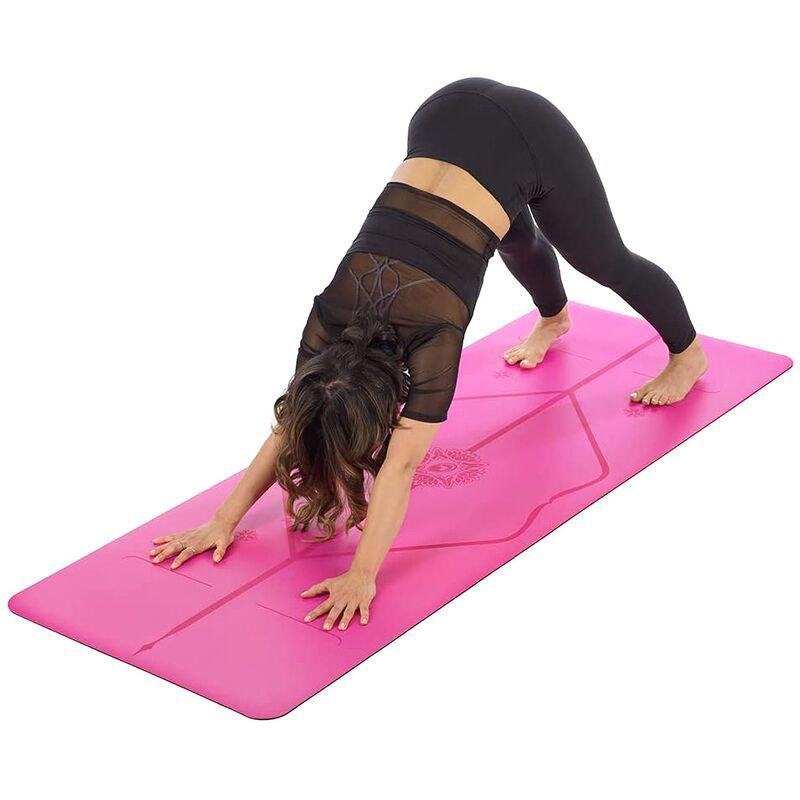 Thảm tập yoga định tuyến cao su Sportslink Liforme Gratitude Grateful Pink 4.2mm