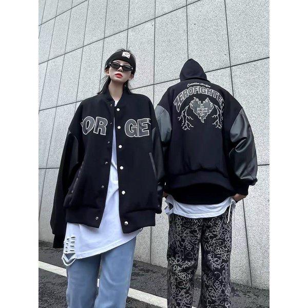 Áo Bomber Tay Da FORGET Unisex Dáng Rộng