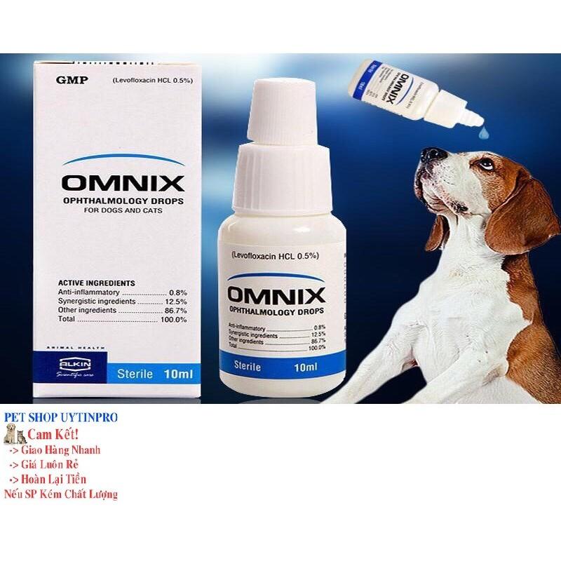 CHAI NHỎ MẮT CHO CHÓ MÈO THÚ CƯNG Omnix Trị các bệnh về mắt Chai 10ml Xuất xứ từ Anh Quốc