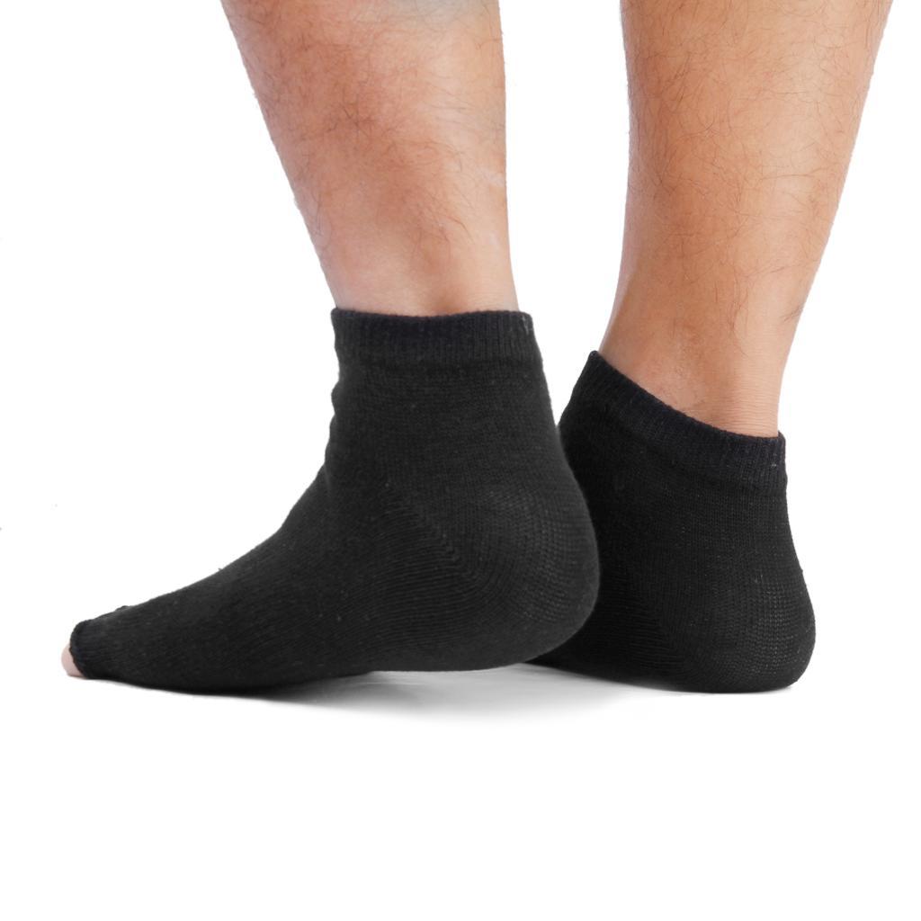 6x1 Pair Unisex Five Fingers Open Toe Socks Breathable Warm Yoga Casual Black