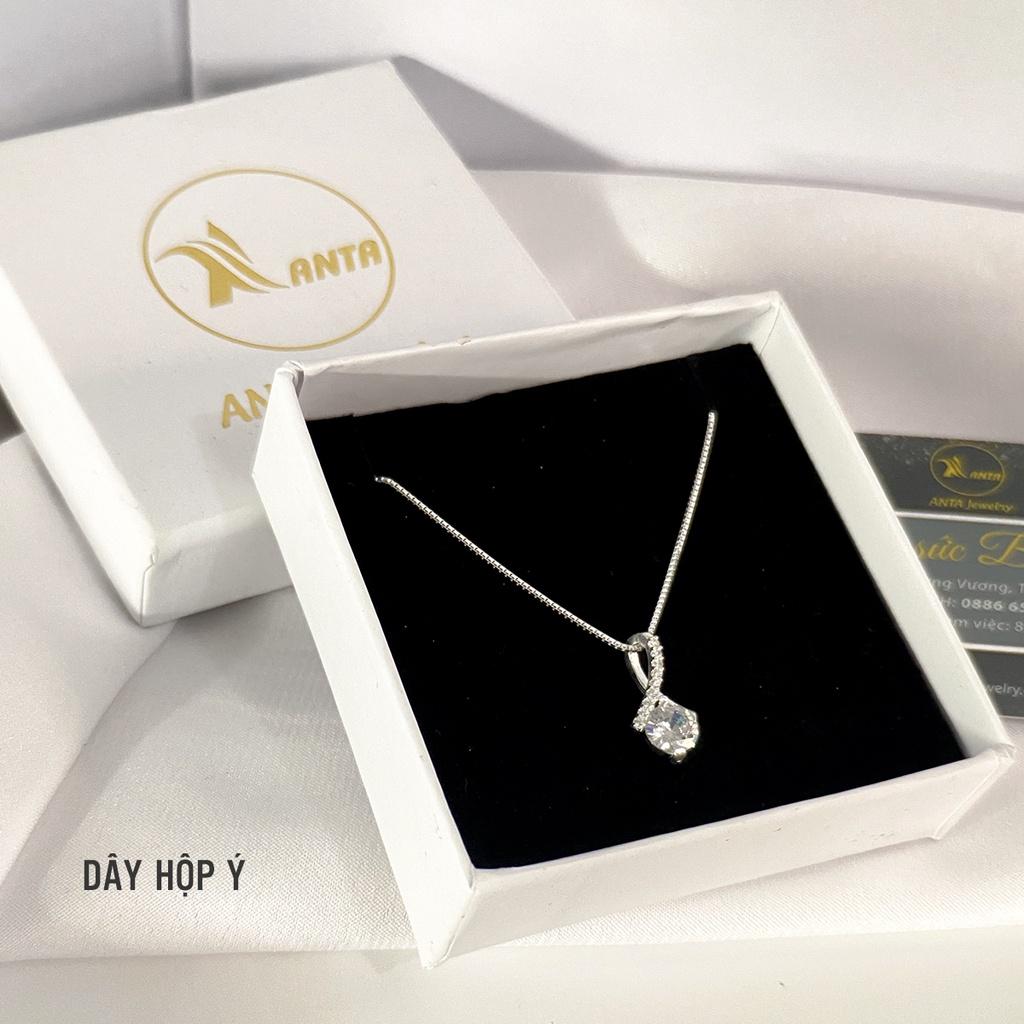 Dây chuyền bạc ANTA Jewlery , vòng cổ nữ mặt xoắn đính đá ATJ9049