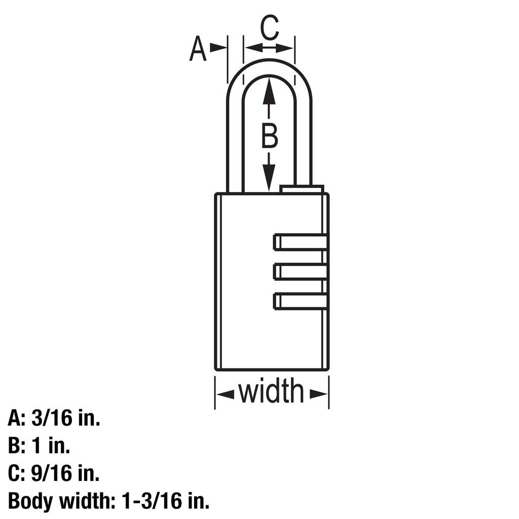 Ổ khóa số Master Lock 7630 D thân nhôm 30mm dùng khóa vali hành lý