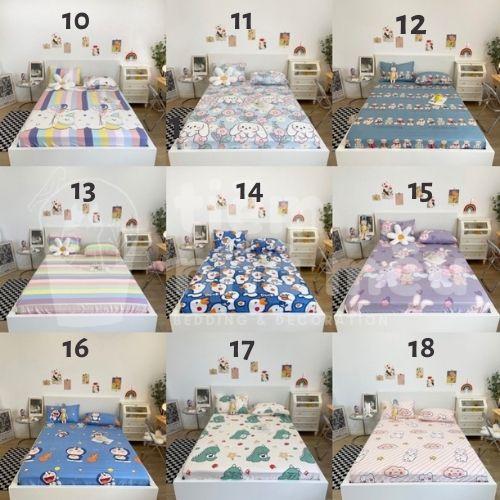 Bộ Ga Gối Cotton Polym6/m8/2m - Tiệm Nhà Mêu Set 3 Món Ga 2 Vỏ Gối Cotton Poly Hoa Tiết Dễ Thương Cao Cấp