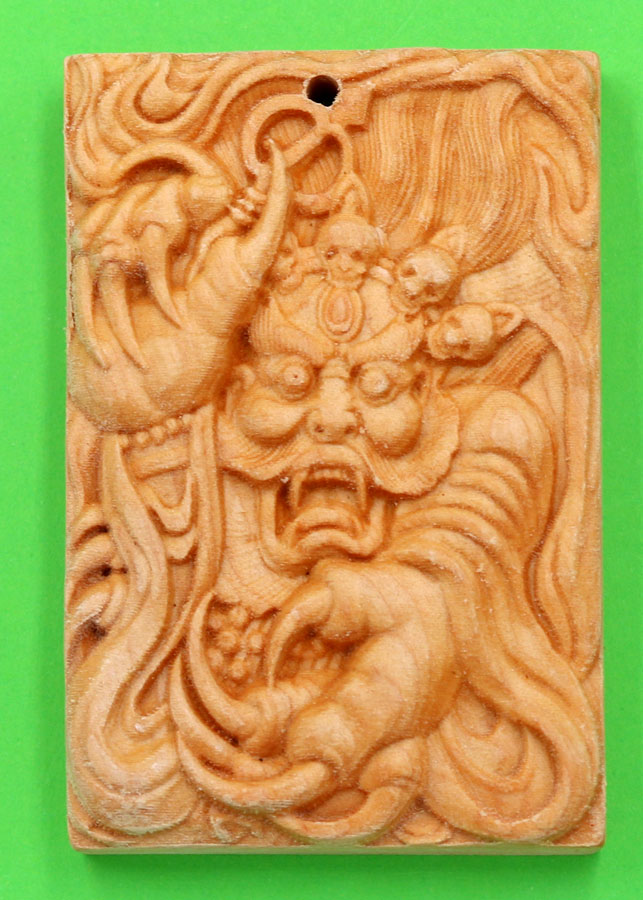 Mặt gỗ ngọc am khắc tượng Long Vương MG64