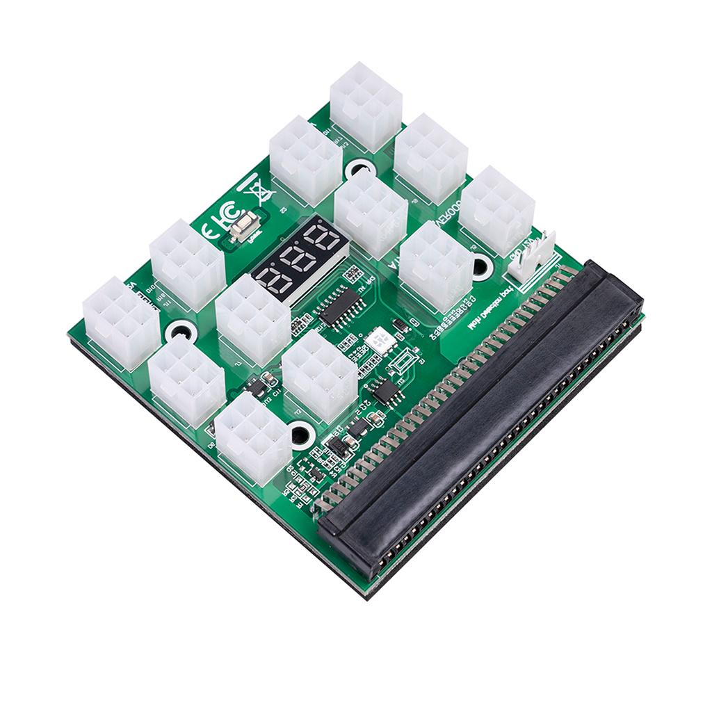 12V 12 Breakout Board and 6 Pin to 6+2 pin Cables, Server Power Supply Breakout Board adapters for Miner Ethereum Mining