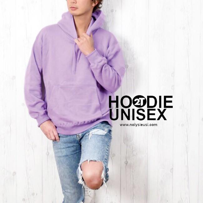 Áo hoodie unisex 2T Store H23 màu tím pastel