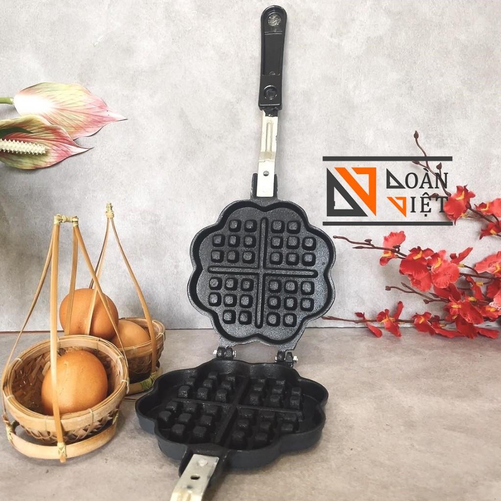 (Size mini 14cm) Khuôn Bánh Kẹp Tàn Ong Chống Dính - Bông sâu - Gang dày - cán nhựa - . Bánh ra thành phẩm đẹp, sắc sảo.