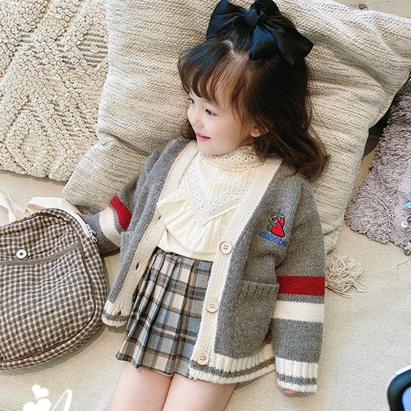 Áo khoác cardigan len dệt kim mặc xuân thu đáng yêu cho bé gái (hàng quảng châu cao cấp)