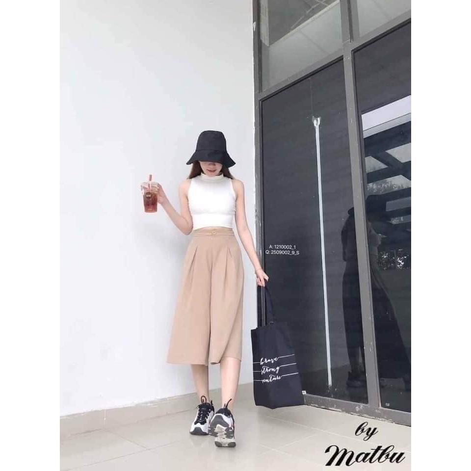 Quần đũi ống rộng dáng lửng chun sau siêu đẹp
