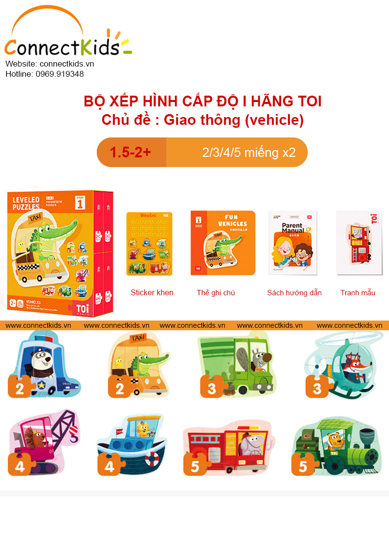 Bộ xếp hình Toi - cấp độ I _Chủ đề giao thông