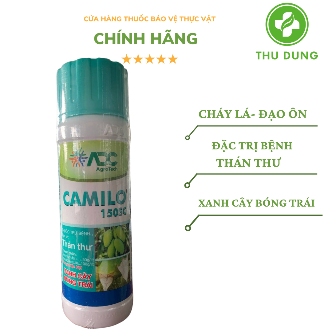 THUỐC TRỪ BÊNH CAMILO 150SC 250ML CHUYÊN TRỊ THÁN THƯ, LEM LÉP HẠT, NẤM HỒNG TRÊN CÂY 