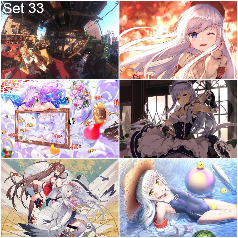 Bộ 6 Poster game Azur Lane (5) (bóc dán) - A3,A4,A5