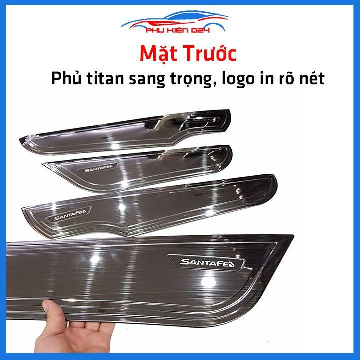 Bộ ốp tapli Santafe 2019-2020-2021-2022 vân Titan chống xước va đập khi mở cửa và làm đẹp xe