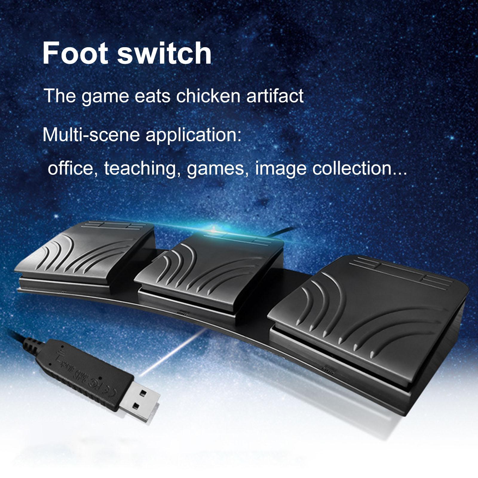 Upgraded USB Foot Pedal Control Switch for Office Equipment Gaming Equipment