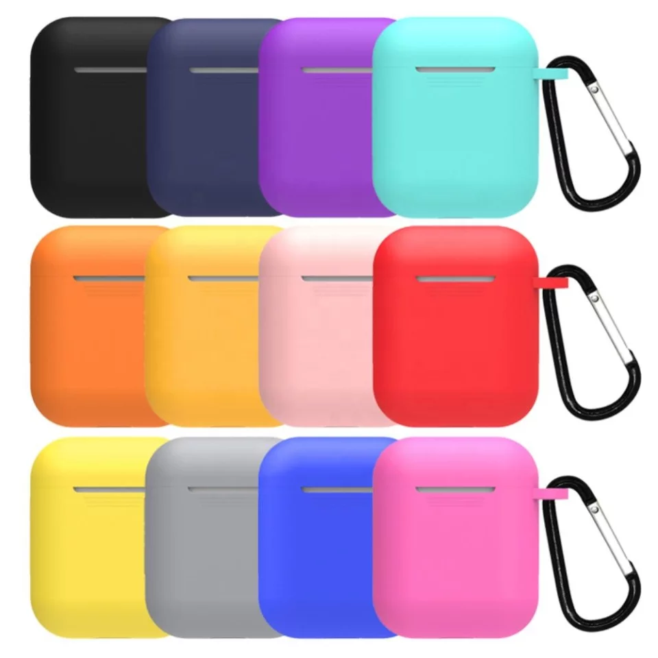 Case Trơn Bảo Vệ Cho Airpods 1,2 - Vỏ Đựng Tai Nghe, Ốp Silicon Dẻo Chống Va Đập, Nhiều Màu