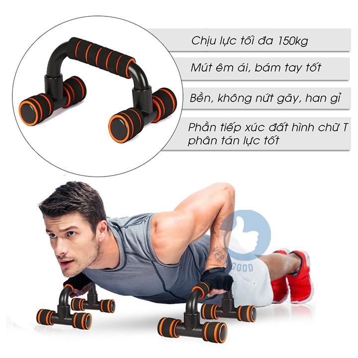 Dụng cụ hít đất chống đẩy chân thẳng Push up stand tập cơ tay vai ngực vạm vỡ tại nhà