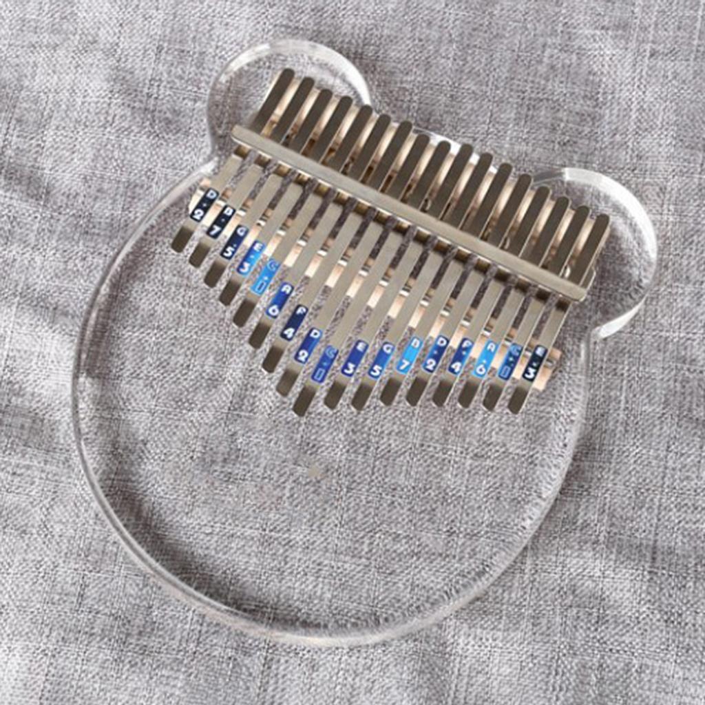 17 Keys Acrylic Clear Portable Finger Kalimba Thumb Piano With Case Stickers
